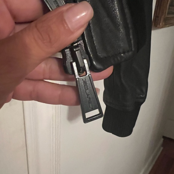 DSQUARED2 Leather Jacket with Removable Fur Colar - Picture 6 of 14